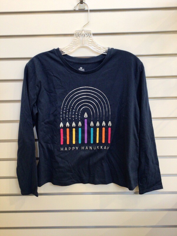 Childrens Happy Hanukkah Navy T-Shirt L