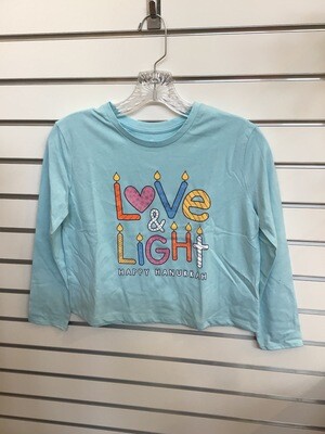 Love & Light Childrens Light Blue T-Shirt Medium