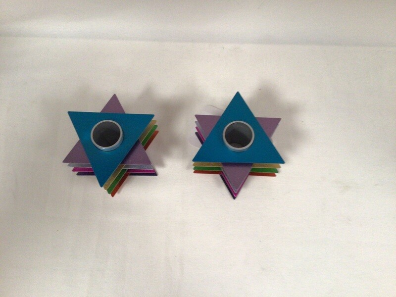 Magen David Multicolor Candlesticks