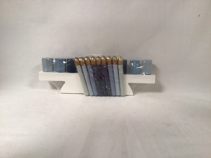 Straight Wooden Countdown Menorah