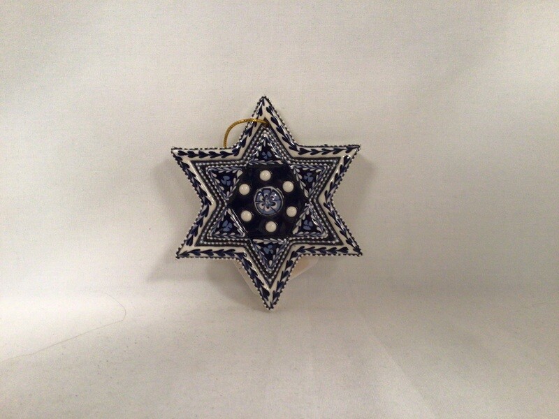 Hand Painted Ceramic Star of David - small