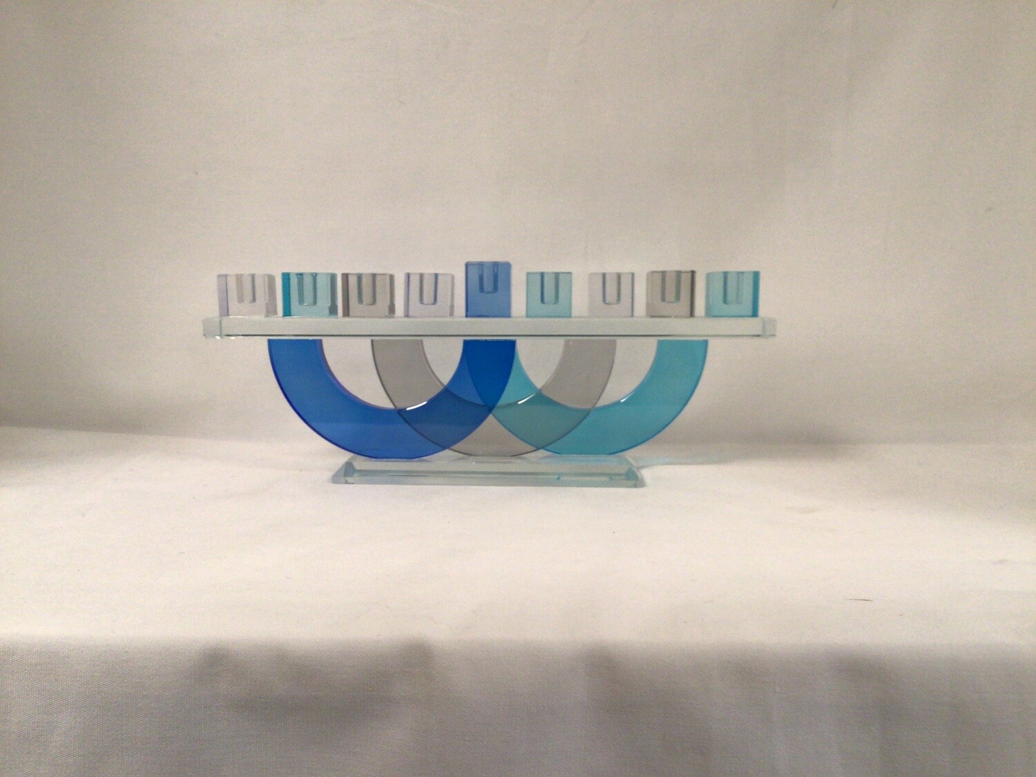 Crystal Circle Menorah-Blue