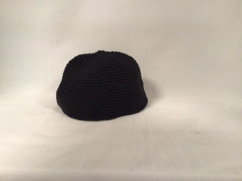 Large Black Knit Kippah