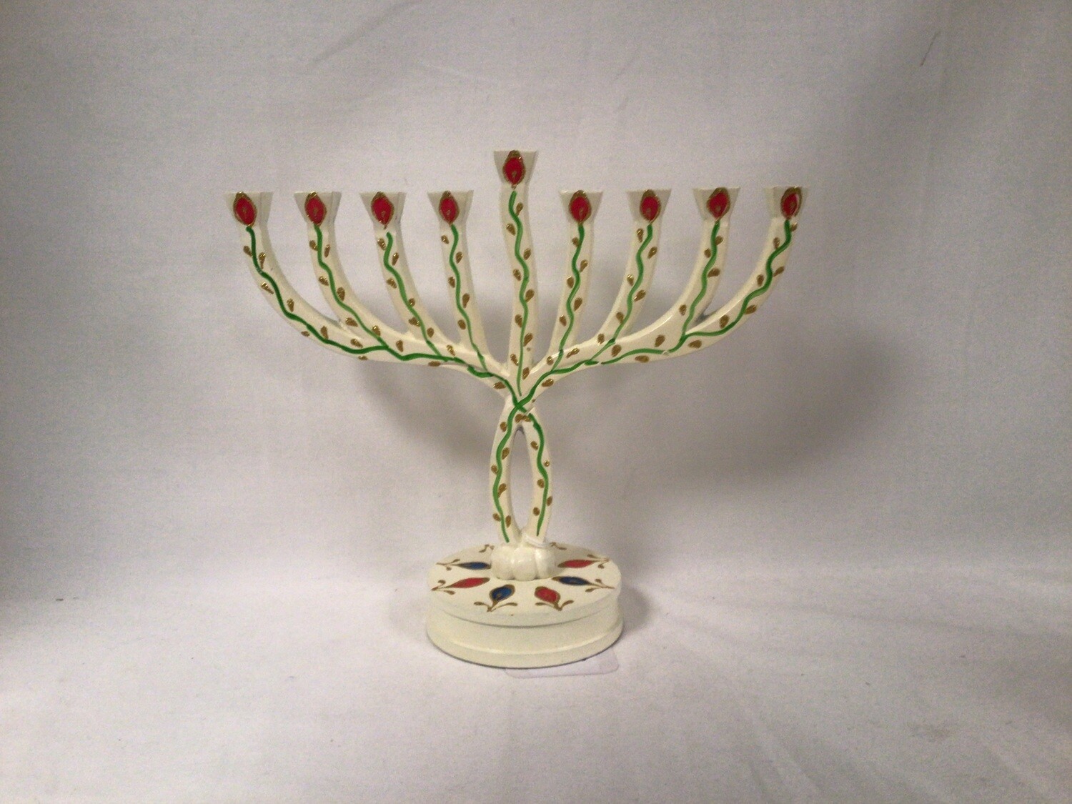 White Painted Aluminum Menorah 