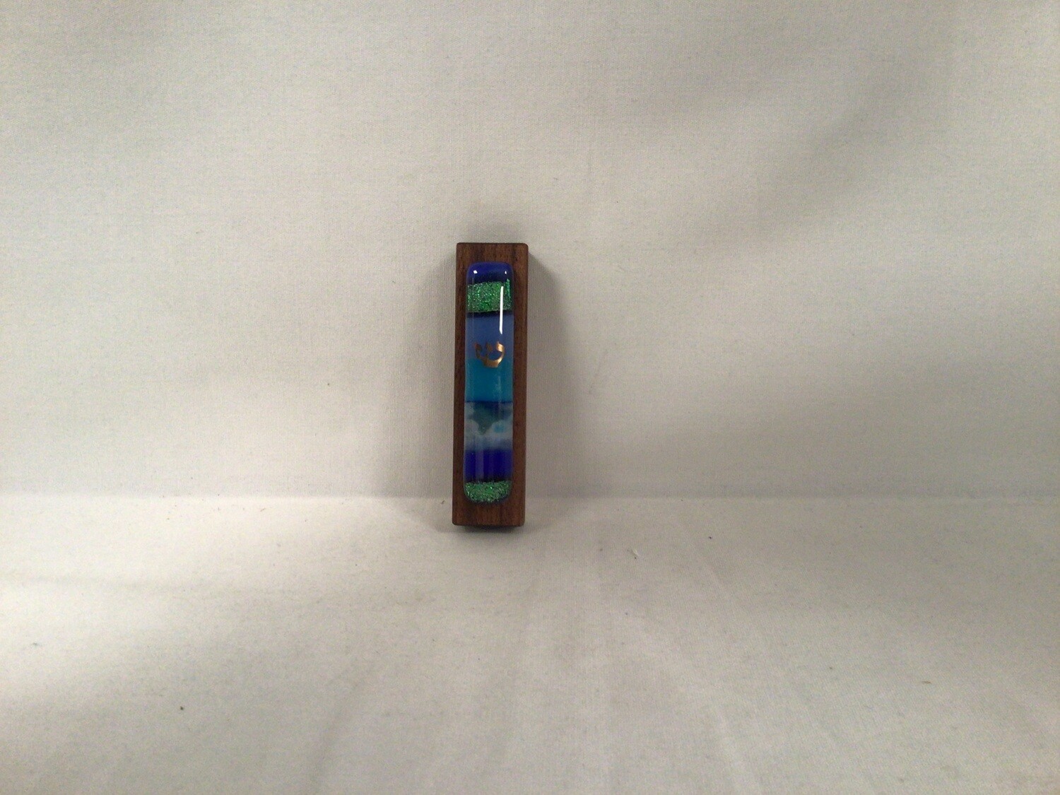 Blue Wood Colors of Your Life Mezuzah