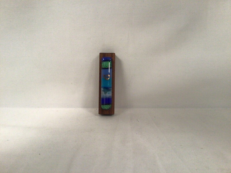 Blue Wood Colors of Your Life Mezuzah