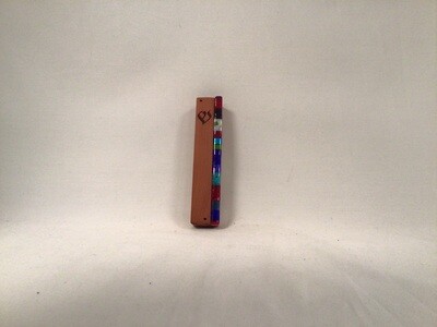 Cedar Mezuzah with Fused Glass Inlay and Laser-Engraved Shin