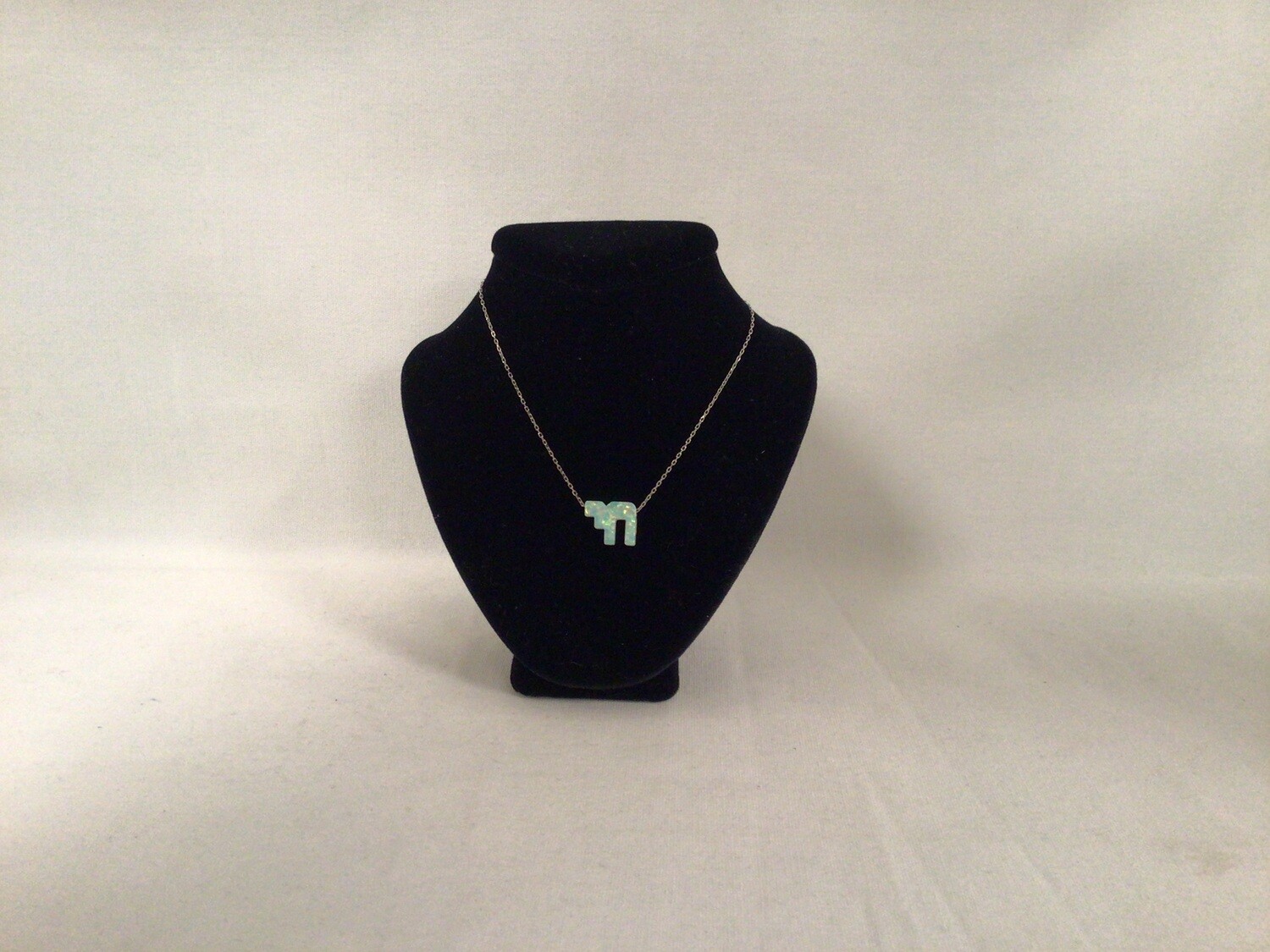 White Opal Chai Necklace on a Sterling Chain