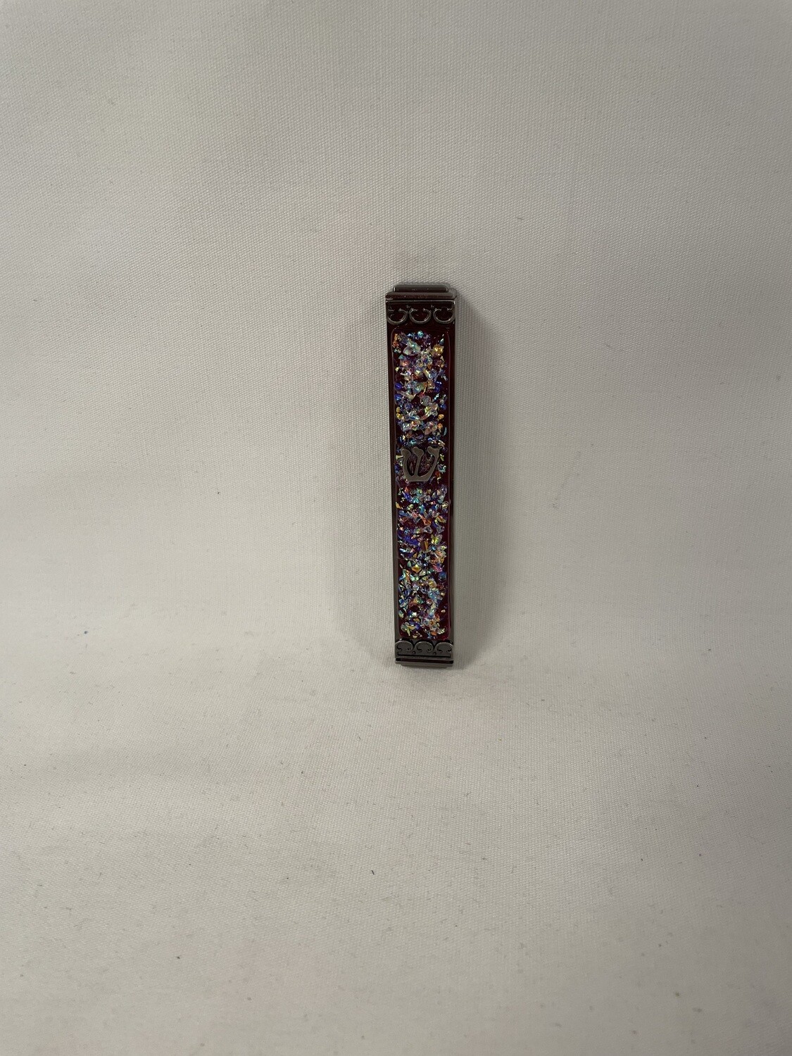 Sparkling Red Cherry Art Glass Mezuzah