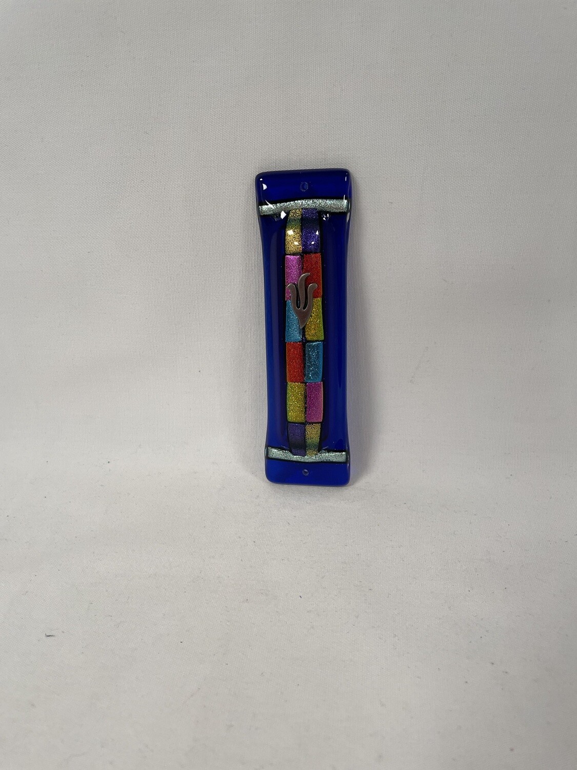 Twelve Tribes Art Glass Mezuzah