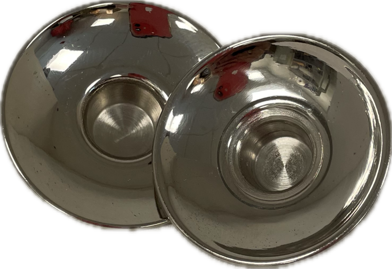 Pair of Silver Tone Candle Drip Cups