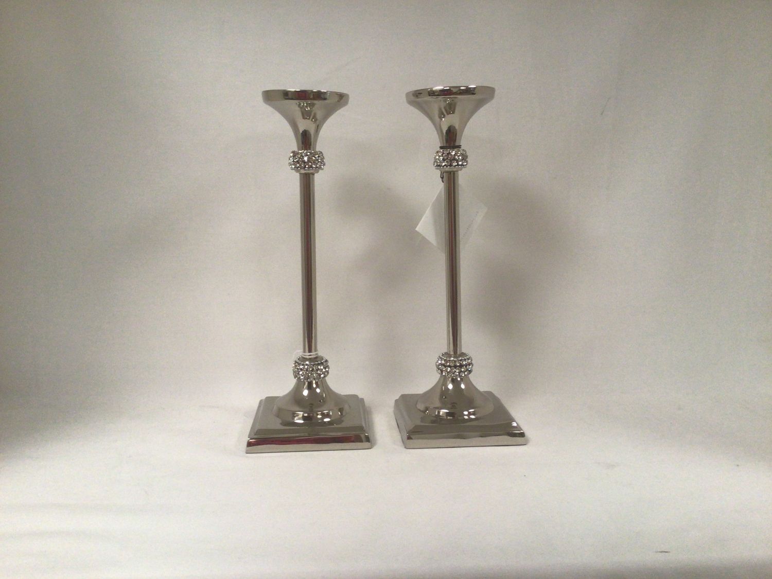 Stainless Steel  Candlesticks with Chatons(diamond like)
