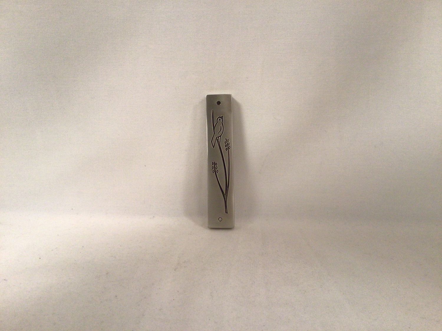 Pewter Line Drawn Wren Mezuzah