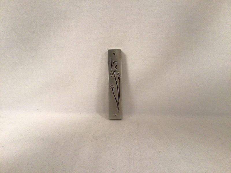 Pewter Line Drawn Wren Mezuzah