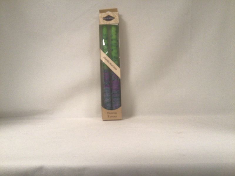 Safed Green and Purple 10&quot; Taper Candles 