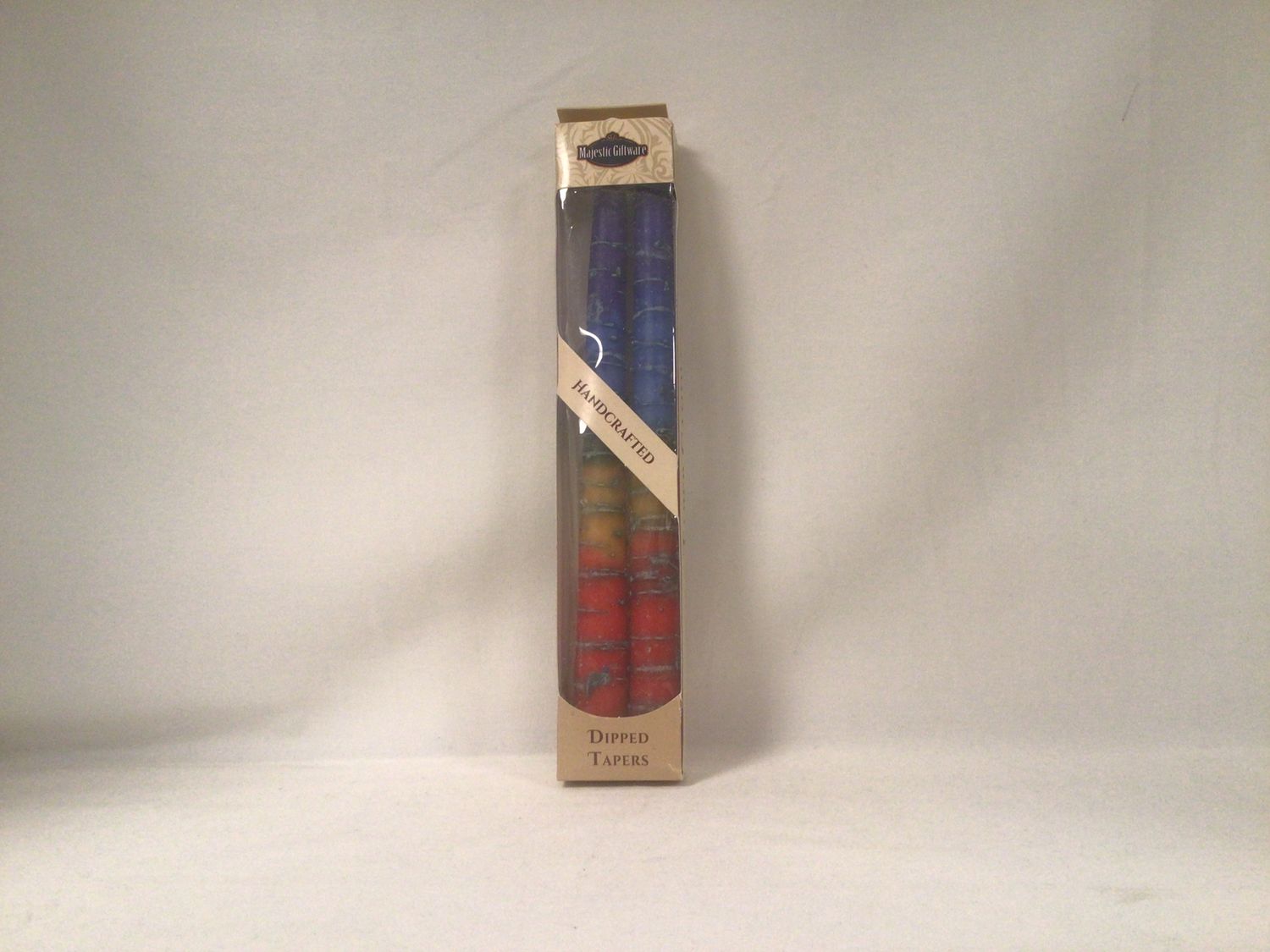 Safed Rainbow 10&quot; Blues, Orange and Red Taper Candles