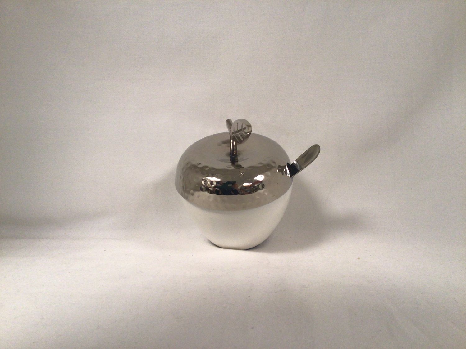 Apple Shaped Honey Dish and Silver Spoon