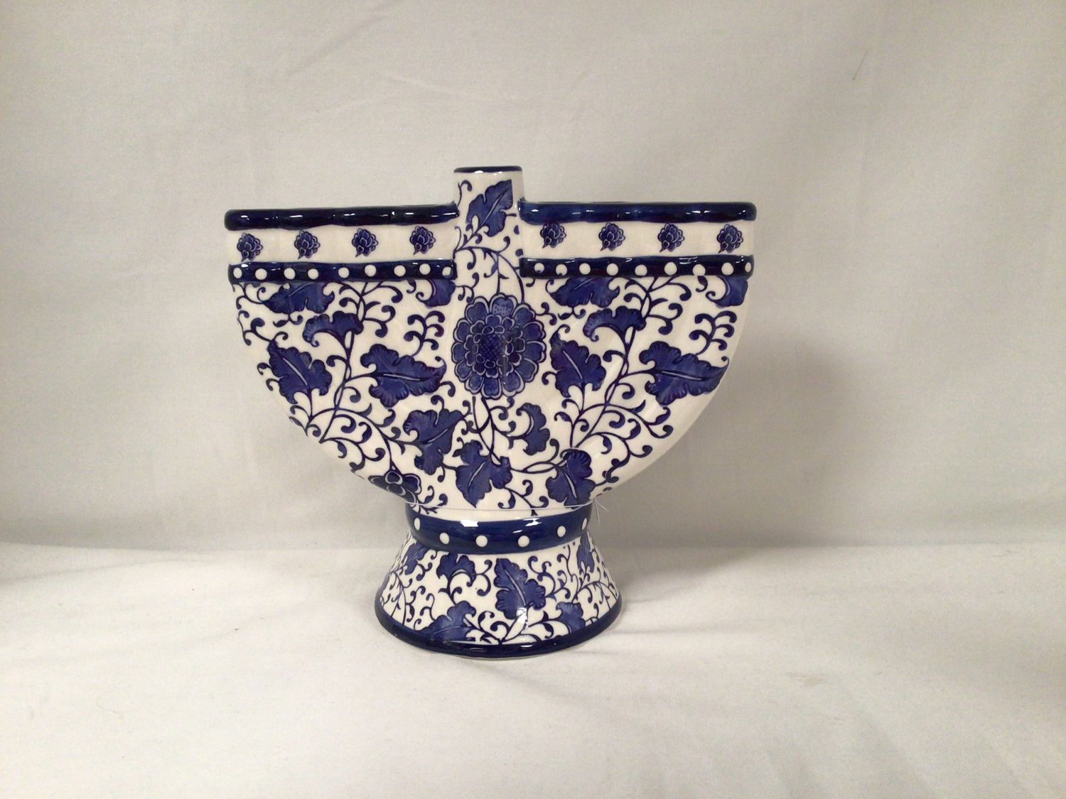 Mikasa Blue-White Ceramic Floral Menorah 