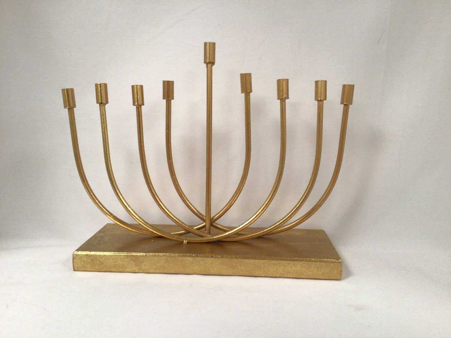 Gold Tone Metal Contemporary Menorah