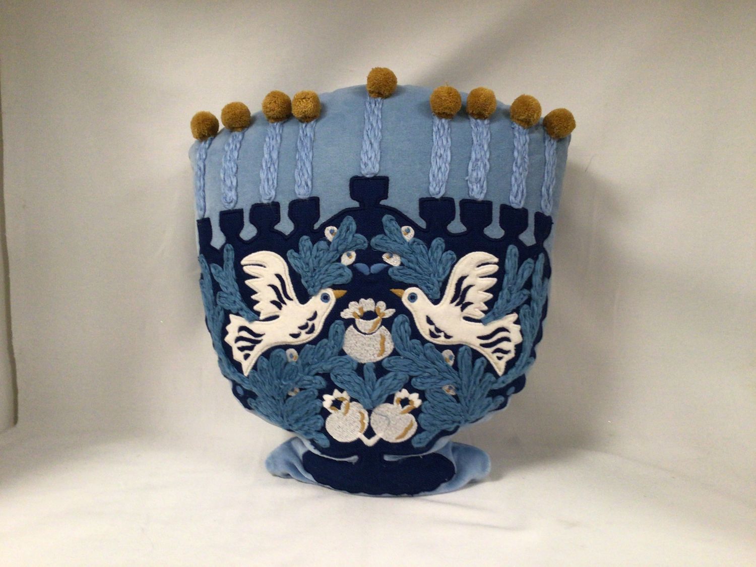 Doves of Peace Menorah Pillow