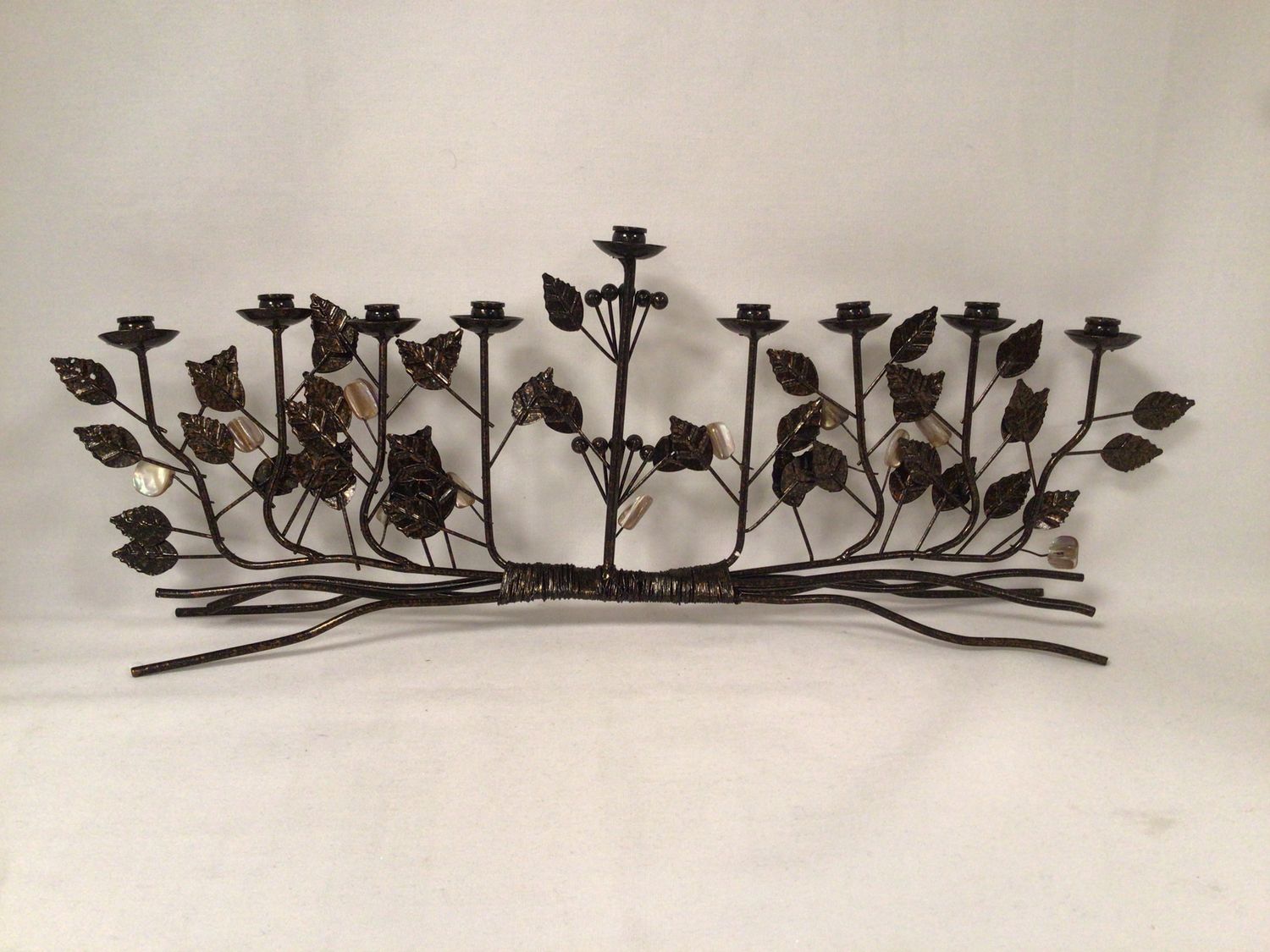 Bronze Painted Brambles Menorah