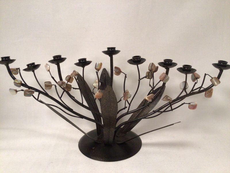 Bronze Painted Narcissus Menorah
