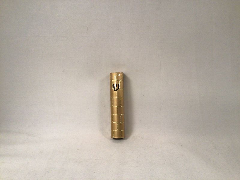 Gold Brick Wall Mezuzah