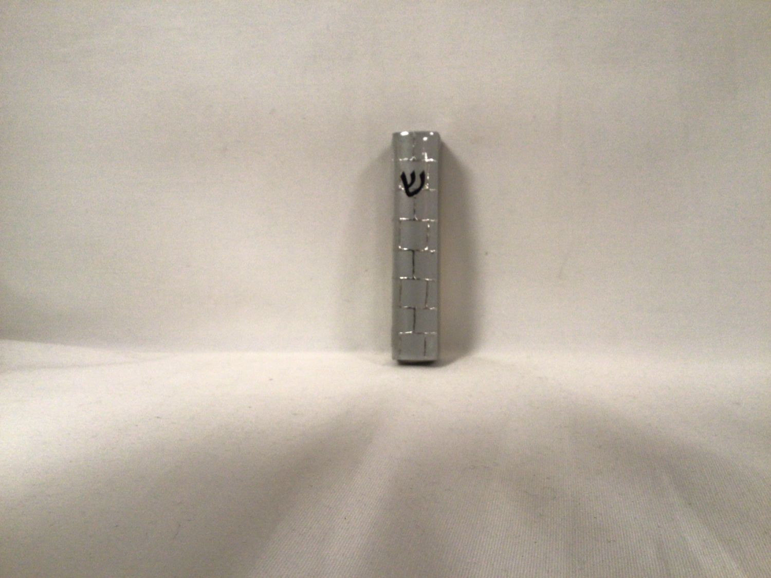 Silver Brick Wall Mezuzah