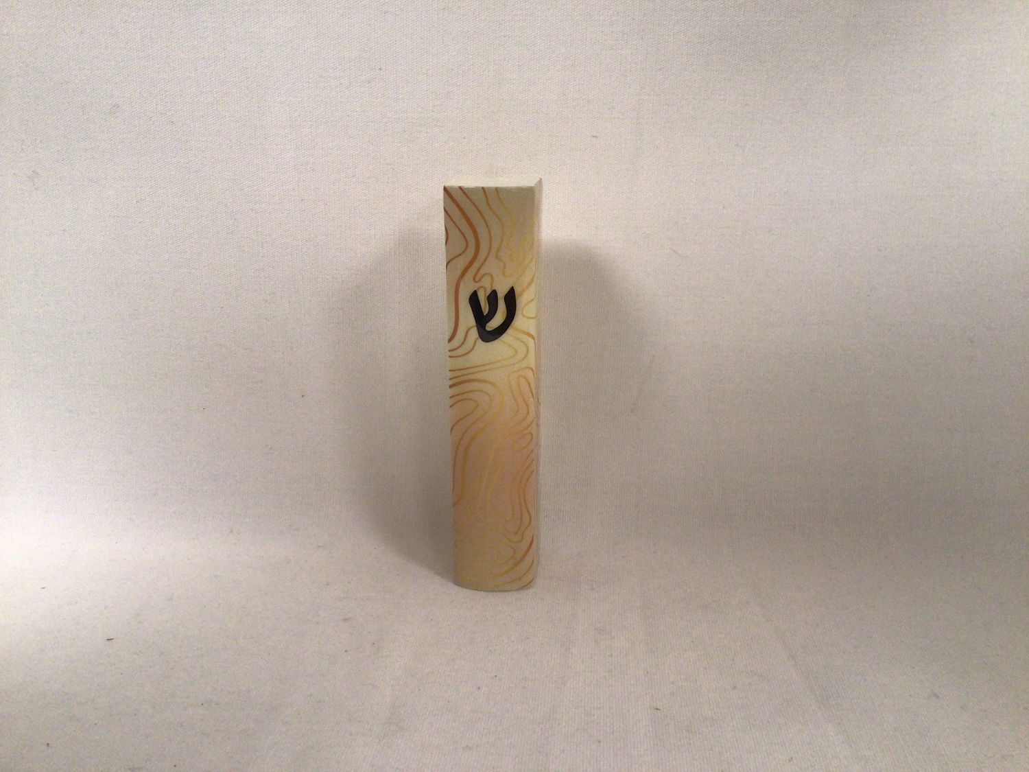 Cream and Gold Abstract Mezuzah