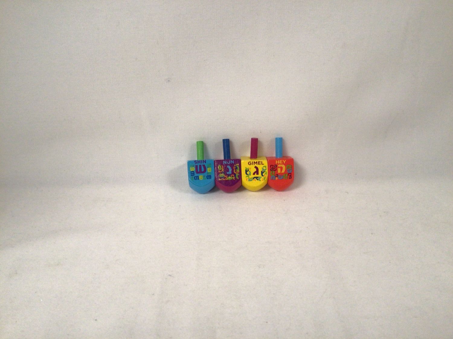 Assorted Painted Wood Dreidels-small
