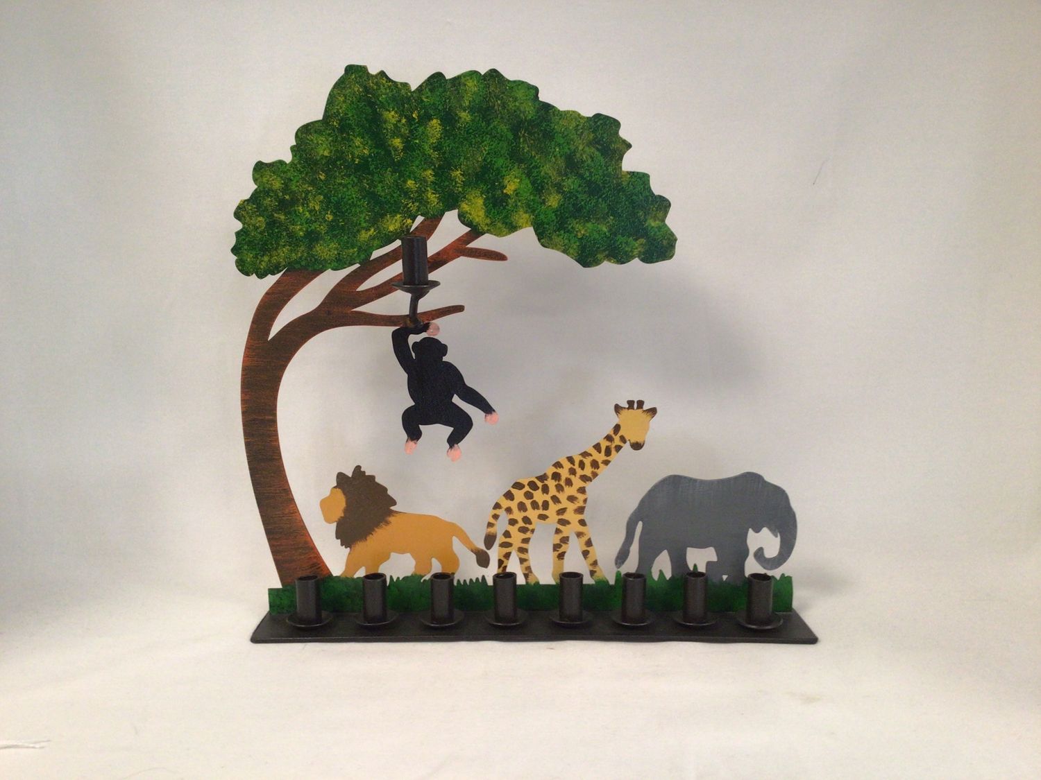 Jungle Fun Metal Animal Menorah