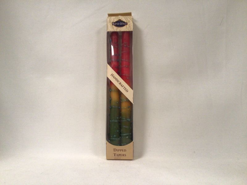 Safed Maroon with Orange and Green 10&quot; Taper Candles