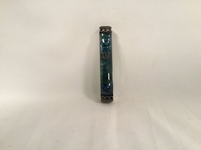 Mediterranean Blue Green Mezuzah 