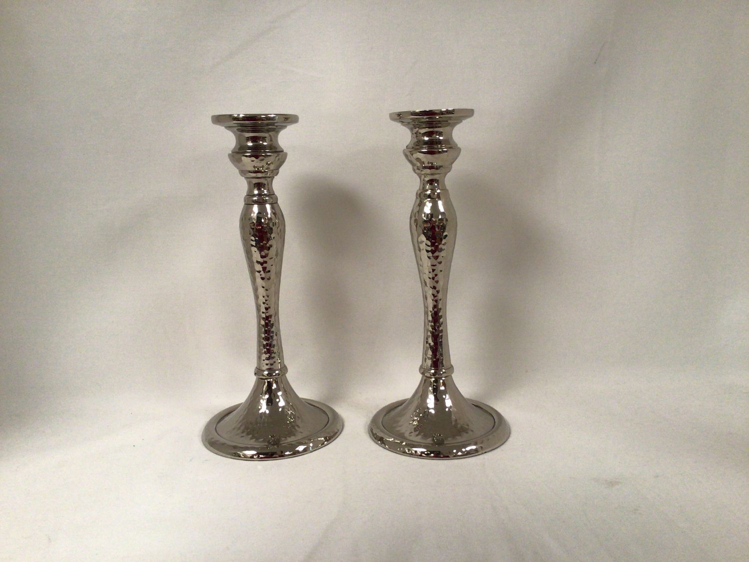 8.25&quot; Hammered Nickel CandleSticks