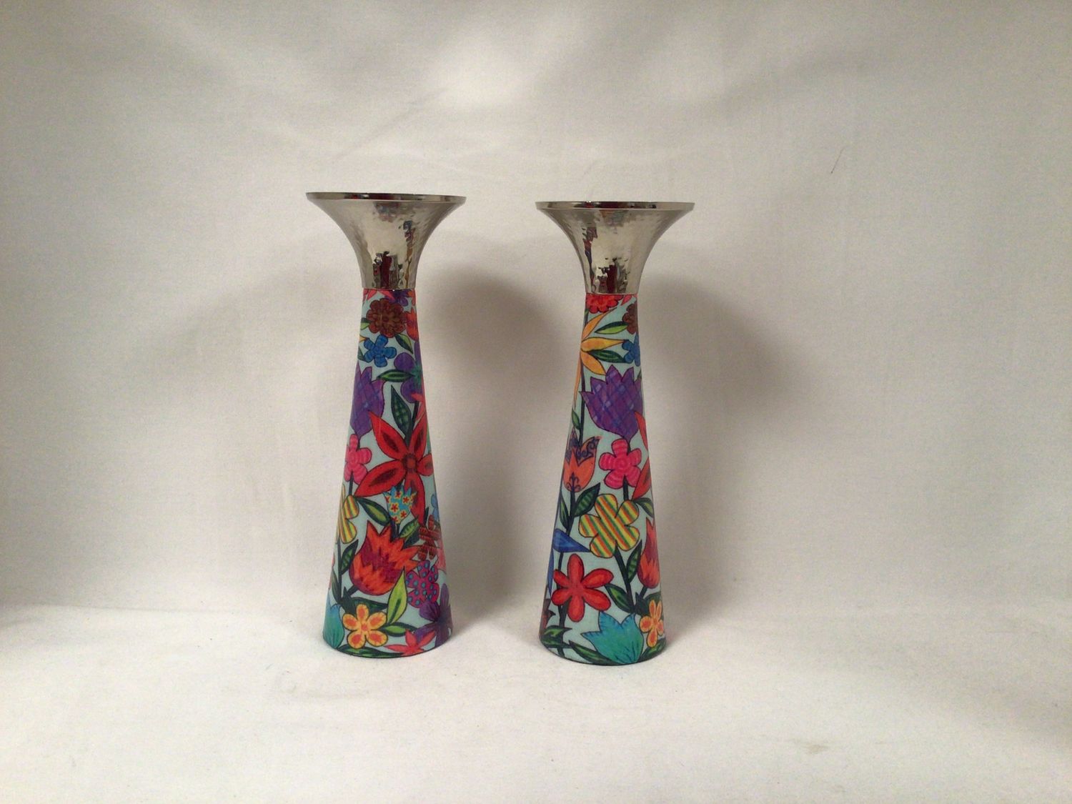 Floral Cone Candlesticks