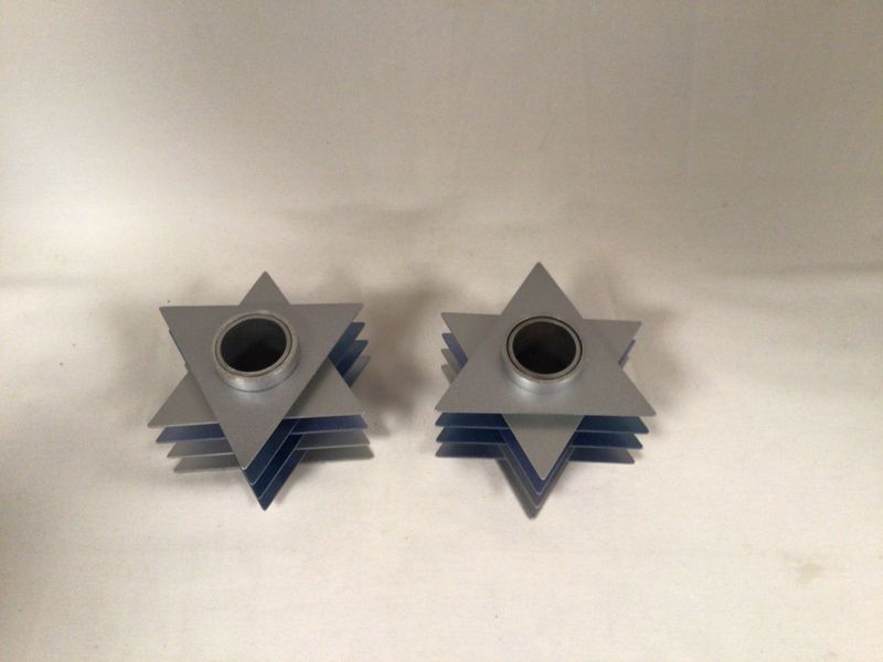 Magen David Grays /Blue Candlesticks