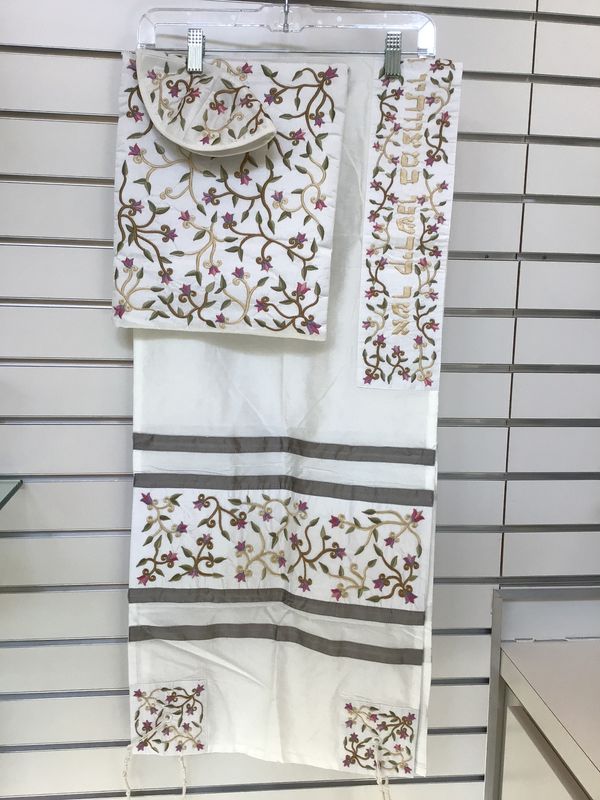 Silk Climbing Flower Tallit Set