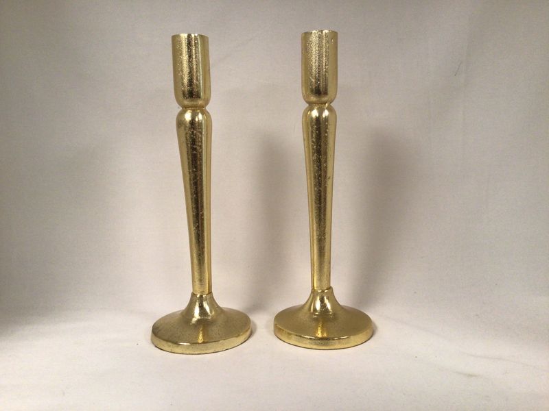 Simple Gold Taper Candlesticks