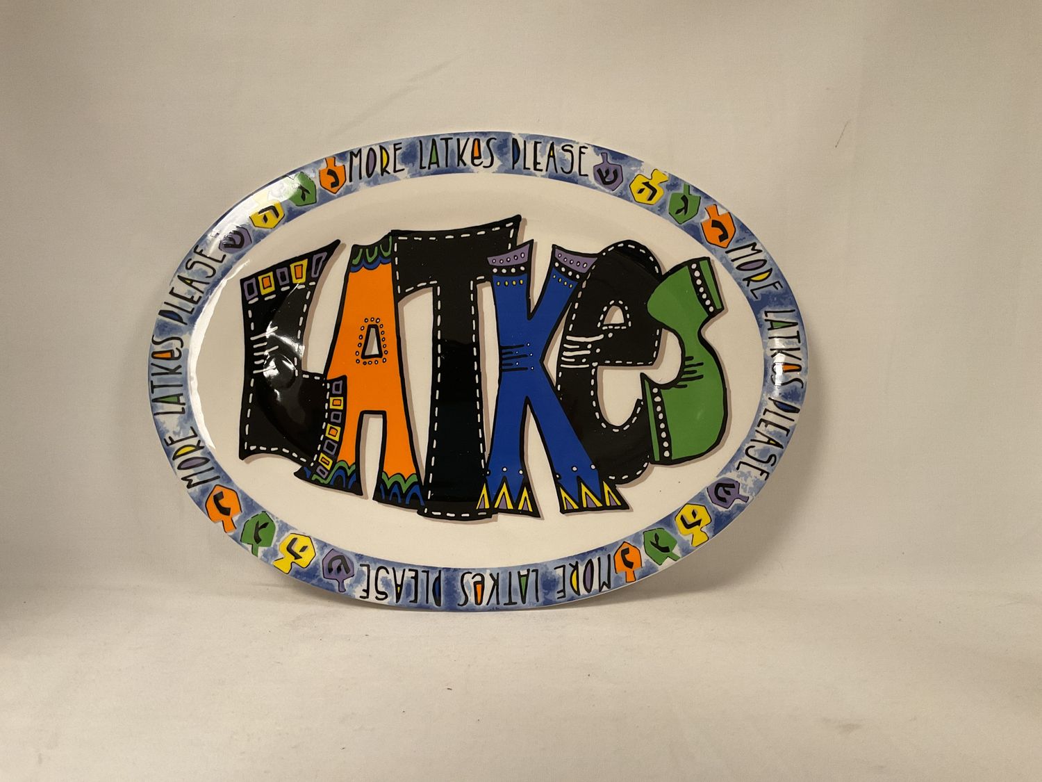 Colorful Ceramic Latke Platter