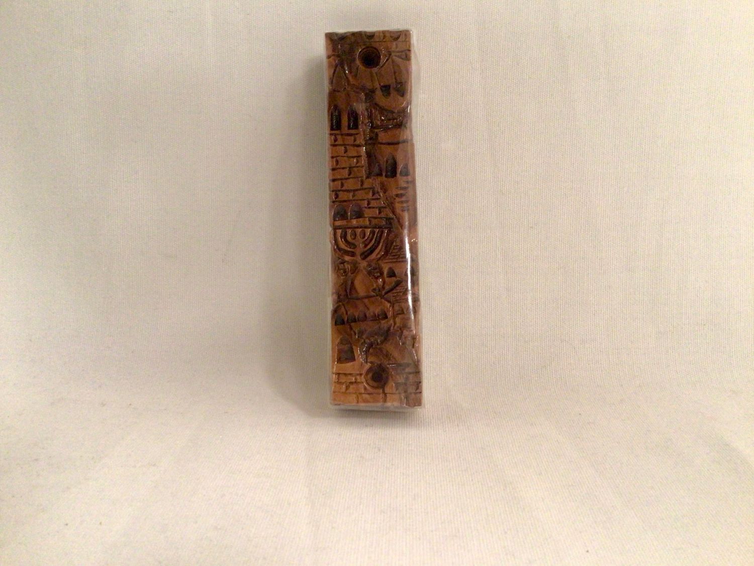 Hand Carved Wood Mezuzah Made in Israel