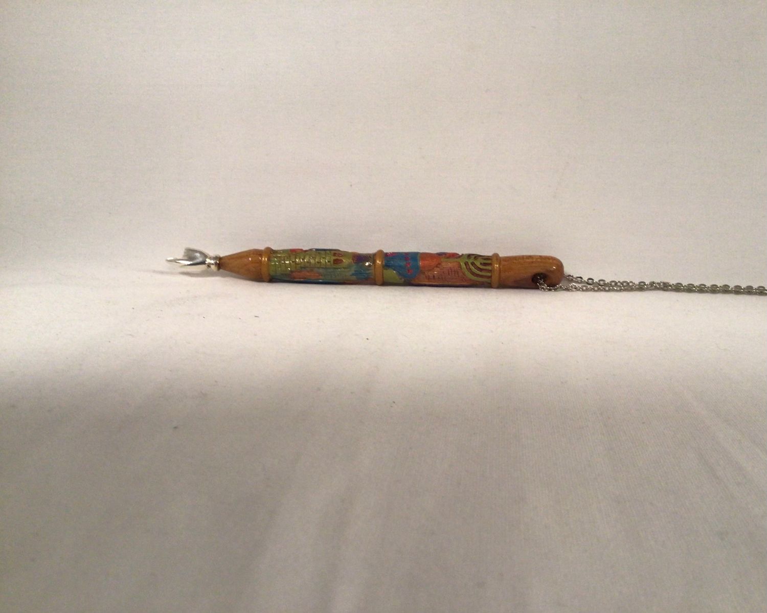 Hand Painted Hand Carved Wood Yad Made in Israel