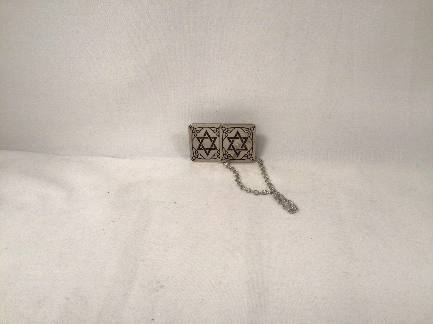 Made in Israel, Square Shape with Star of David Tallit Clip