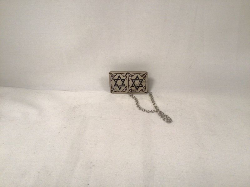 Made in Israel, Square Shape with Star of David Tallit Clip