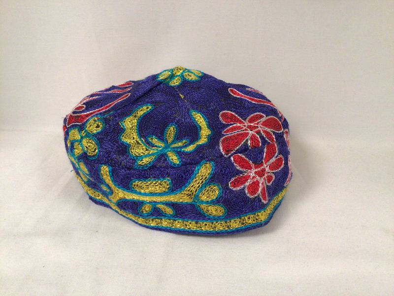 Buchari Blu Gold Red Kippah SIZE 58