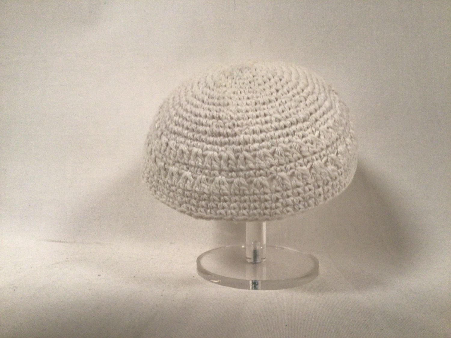 Off White Knit Kippah