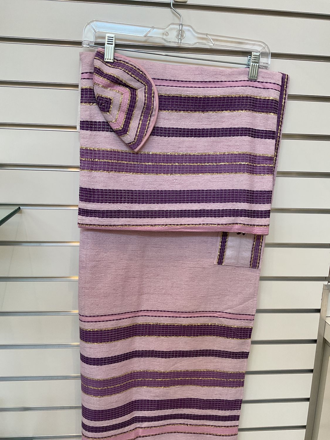 Lavender Hand-Woven Purple Stripe Tallit Set