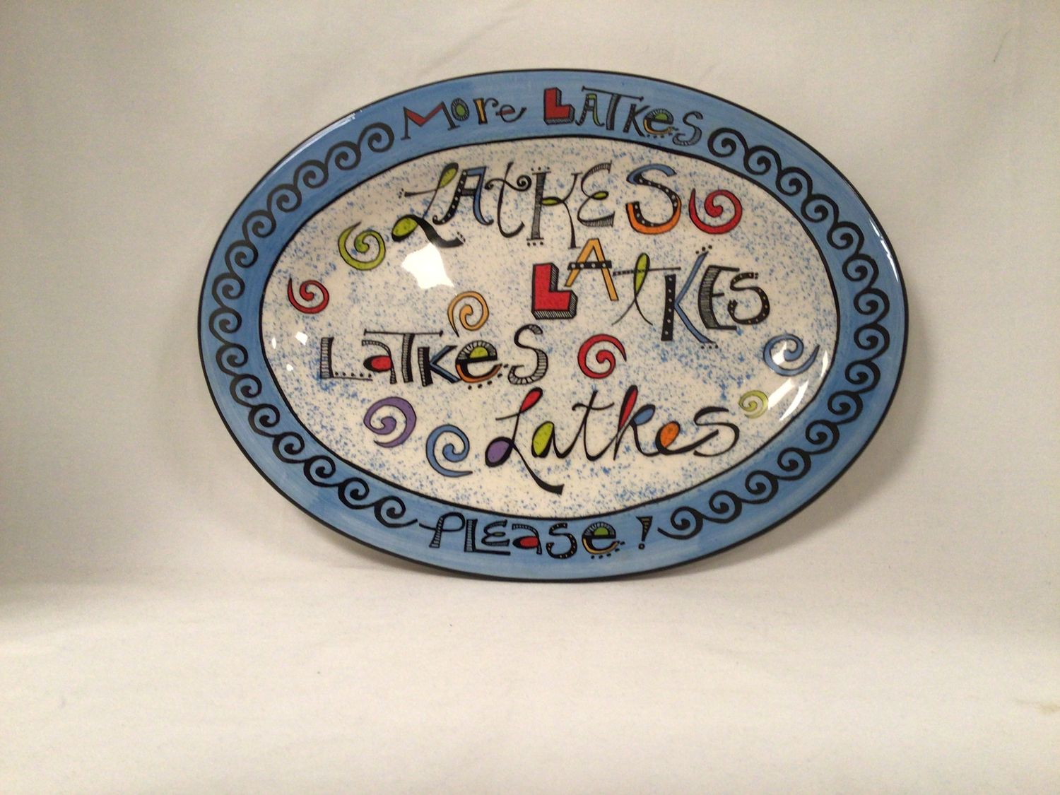 More Latkes Please Ceramic Platter