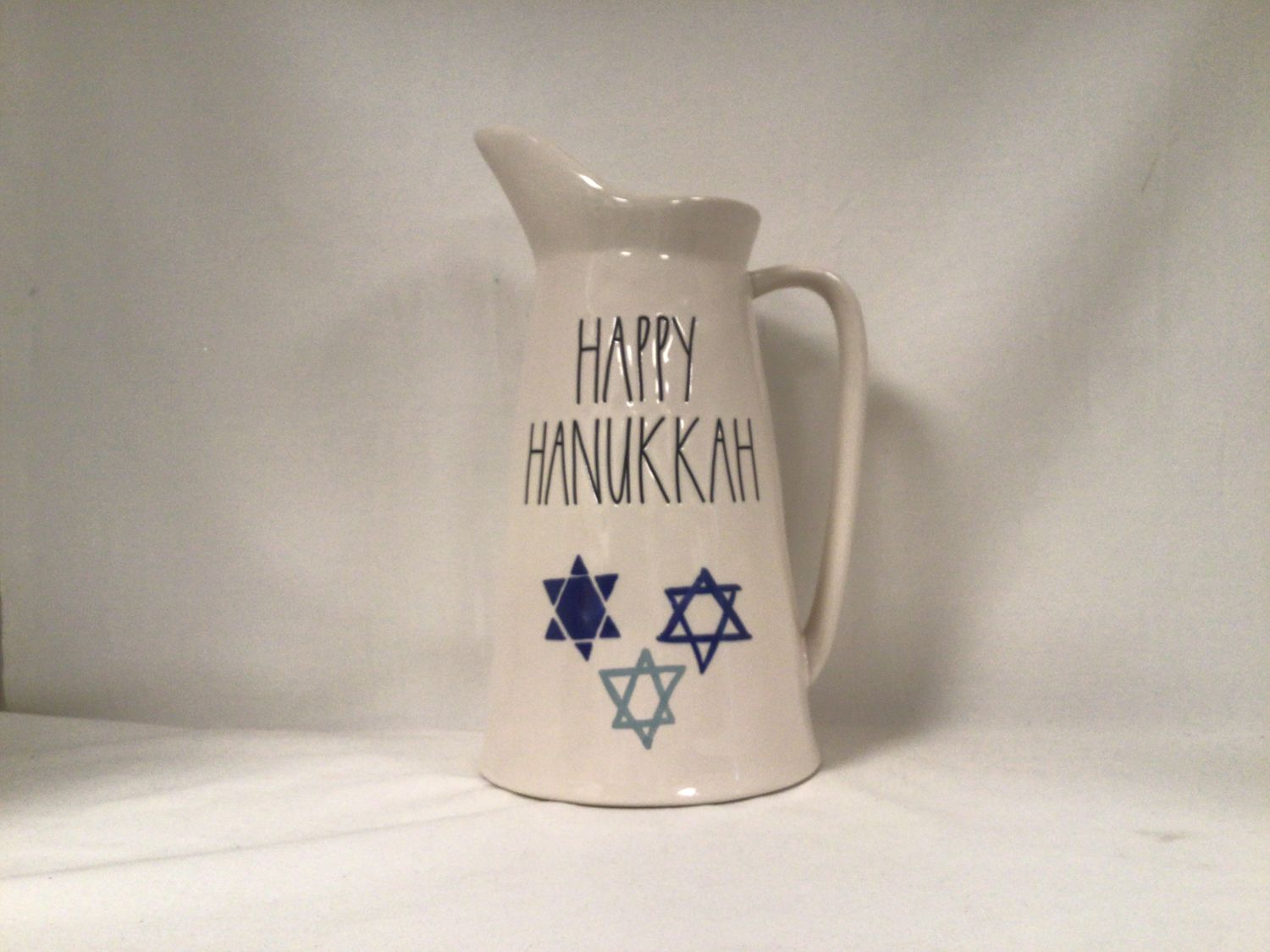 Happy Hanukkah Ceramic Pitcher 