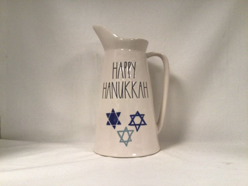 Happy Hanukkah Ceramic Pitcher 