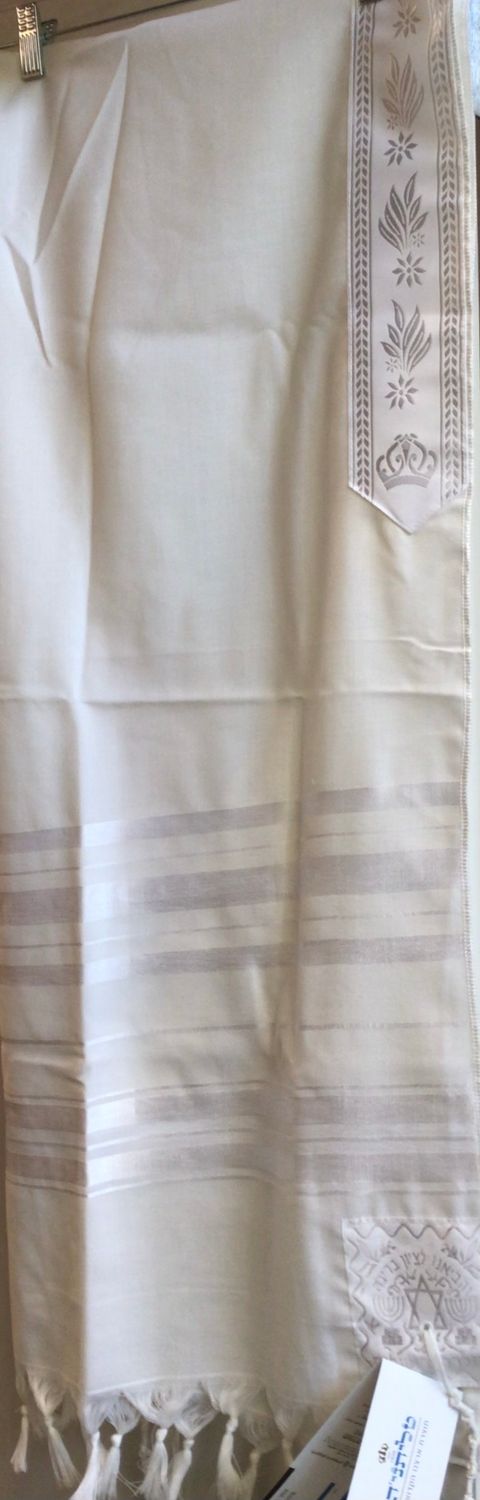 White on White Wool Tallit